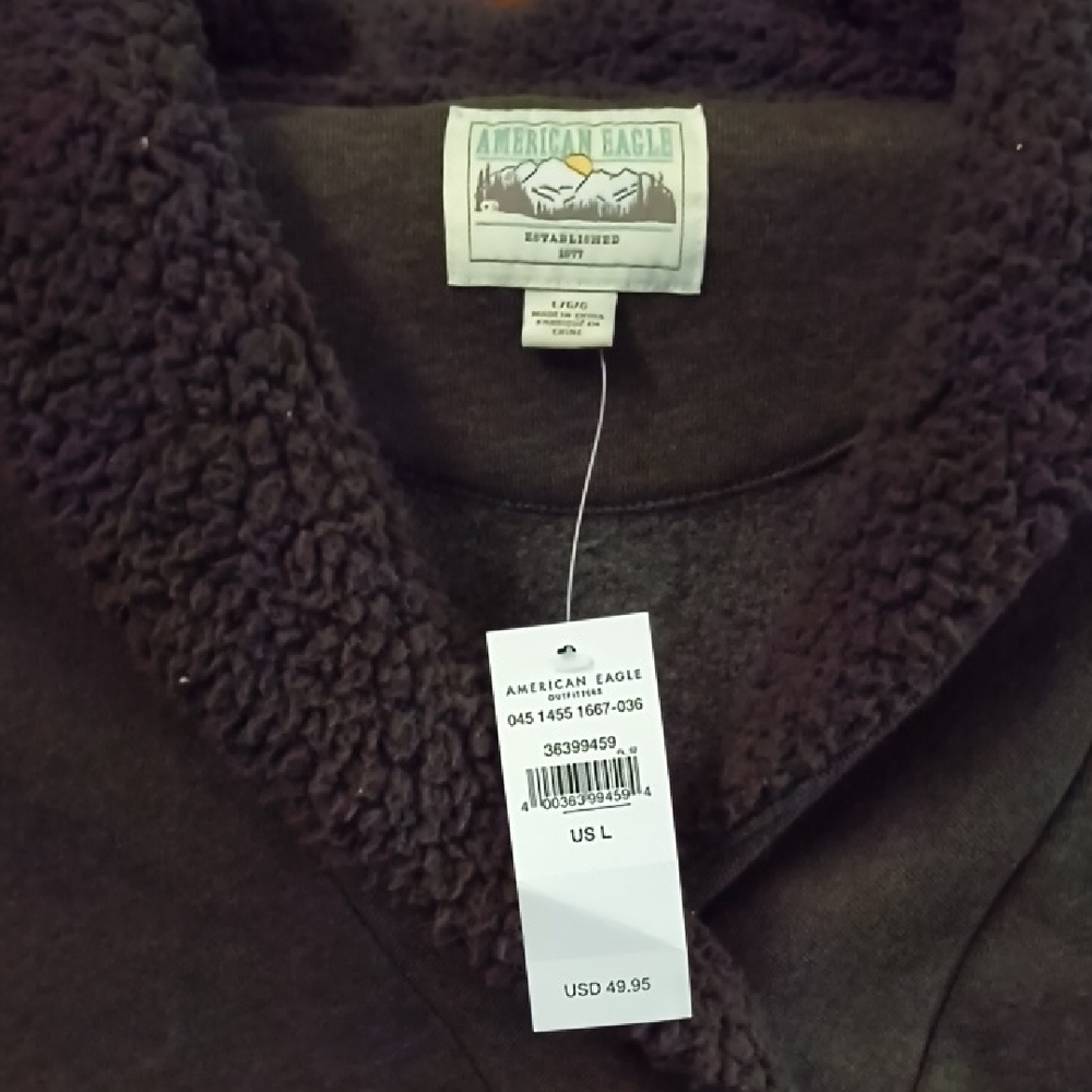 American Eagle Dark Brown V-Neck Sweater